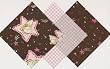 27 5" Chocolate Pink Sleepy Bear Quilt Cotton Fabric Squares