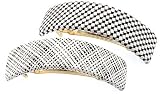 L. Erickson USA Rectangle Volume Barrette - Black/White