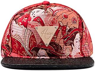 Haters Clothing Accessories Adjustable Japanese Geisha Snakeskin Print Red Snapback Cap Hater Hat for Unisex Baseball Cap