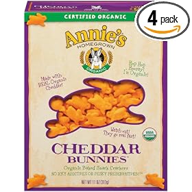 Annie's Homegrown Organic Cheddar Bunnies, 11 Ounce Boxes (Pack of 4)