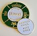 Starter Coin with golf ball marker engraved with putter phrase: MEASURE TWICE, PUTT ONCE