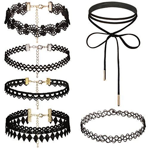 Dream Catcher 1-6 Pcs Fashion Lace Velvet Black Women Grils Choker Necklace
