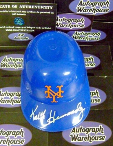 Keith Hernandez Autographed/Hand Signed New York Mets mini ice cream helmet (signature is slightly s
