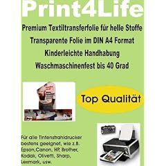 P4L - 15 Blatt T-Shirt Folie Transferfolie Textilfolie Transferpapier klar/transparent