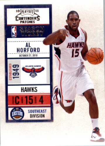 2010 11 Playoff Contenders Plates & Patches Basketball Card # 87 Al Horford Atlanta Hawks In a Protective Screwdown Display Case!