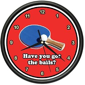 Click here to buy TABLE TENNIS Wall Clock ping pong paddles ball game by Clock Zone.