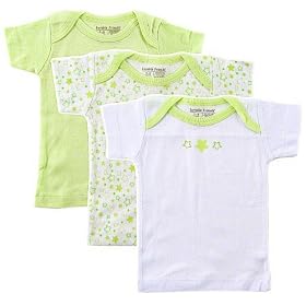 Luvable Friends 3-Pack Rib Knit Slip on Baby Shirt