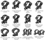1 in. High Dovetail Style See Through Rings - Set of 2