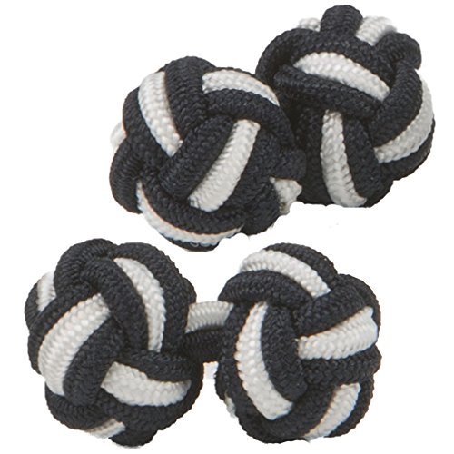 Black & White Silk Knot Cufflinks