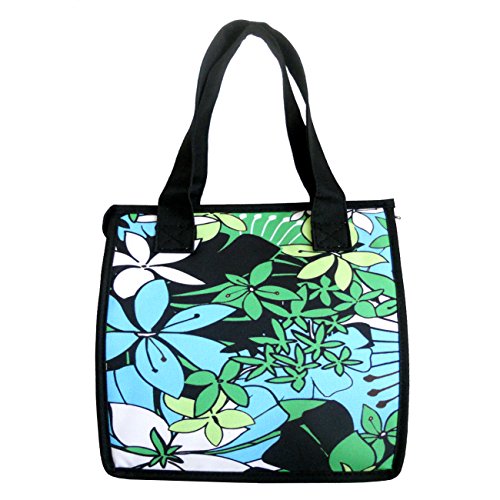 Artecobags Insulated Lunch Bag - With Top Zipper, Tropical Blue