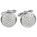 Mens Accessory Cuff Links Sterling Silver Zircon Gemstone (cflng232)