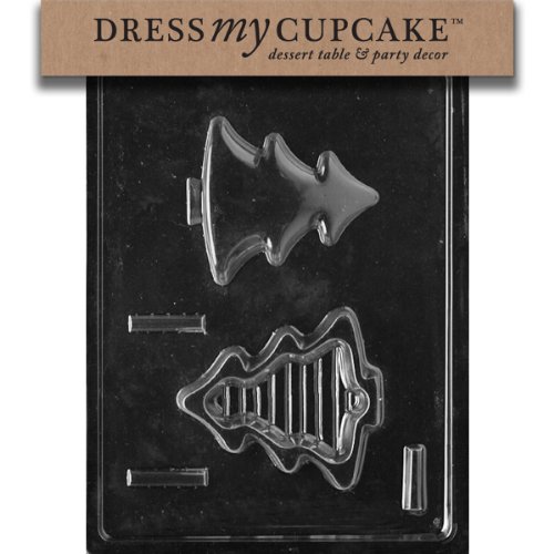 Dress My Cupcake DMCC420 Chocolate Candy Mold, Small Tree Pour Box, Christmas