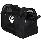 SmartPets Soft-Sided Pet Travel Carrier | 18 Inch X 9 X 12 for Cats and Small Dogs | Black Fleece Bed & Detachable Shoulder Strap | Airline Approved for Under Seat Travel