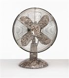 Deco Breeze Colored Metal Table Top Fan in Gray Marble Print