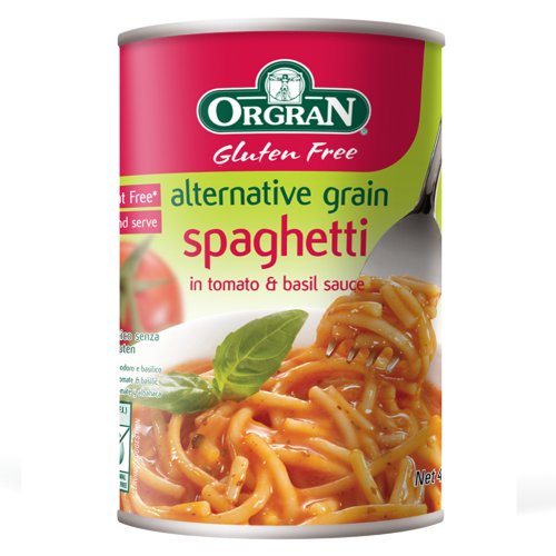 OrgraN Gluten Free Alternative Grain Spaghetti with Tomato & Basil, 14.8-Ounce Cans (Pack of 12)