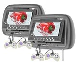 2 x 7 Inch TFT LCDHeadrest Car with Built-in DVD VCD, CD, MP3, JPG Player - BLACK COLOUR