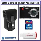 Leica V-Lux 20 14.5 MP Digital Camera w/ 12x Leica DC-Vario-Elmar Optical Image Stabilized Zoom + Billingham Black Leather Trim Case + 8 GB SD SDHC Pro-Bundle Shooters Package