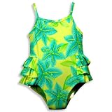 Banana Cabana - Infant Girls One Piece Swimsuit, Yellow, Aqua