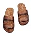 Rubber Double Strap Jesus Style Sandals Imperial Brand - With 1 Braided Natural Hemp Anklet Bracelet Bundle - 2 Items