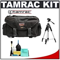Tamrac 5608 Pro 8 Photo Digital SLR Camera Bag (Black) + Tripod + Accessory Kit for Canon Rebel T3, T3i, T1i, T2i, EOS 60D, 50D, 5D, 7D, Nikon D3000, D3100, D5000, D7000, D300s, Olympus Evolt E-5, E-30, E-620 and Sony Alpha A560, A580, A33, A55