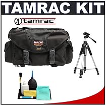 Tamrac 5608 Pro 8 Camera Bag (Black) + Tripod + Accessory Kit for Canon Rebel XSi, XS, T1i, XTi, 40D, 50D, Nikon D40, D60, D5000, D90, D300, D700, Olympus Evolt E-30, E-450, E-520, E-620, and Sony Alpha A200, A300, A350, A700 Digital SLR Cameras