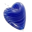 Murano Style Glass Lampwork Large Heart Pendant Bead Cobalt Blue 30mm (1)