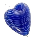 Murano Style Glass Lampwork Large Heart Pendant Bead Cobalt Blue 30mm (1)