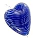 Murano Style Glass Lampwork Large Heart Pendant Bead Cobalt Blue 30mm (1)