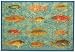 Laser Printed Split Bamboo Ocean Fish 3' x 5' Veranda Rug