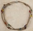Anklet - Multi Color Triple Stranded Tradewind Bead, Light