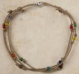 Anklet - Multi Color, Triple Stranded, Tradewind Beads, Light