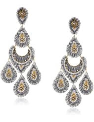 Miguel Ases Large Pyrite Cut-Out Chandelier Drop Earrings