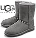 UGG アグ クラシック ショット ムートンブーツ シープスキン ウィメンズ W CLASSIC SHORT 5825 (US8(25CM), グレー)