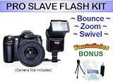 Digital Pro Slave Flash for the Canon PowerShot G7 G9 G10 G11 PRO1 A650 A640 S5 IS S3 IS S90 IS SX10 IS SX1 IS SX20 SX120 IS A570 A590 E1 Cameras. UltraPro BONUS BUNDLE Included: Mini Travel Tripod, LCD Screen Protector, Camera Cleaning Package