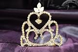 New Beautiful Bridal Wedding Gold Tiara Crown with Crystal Leaf DH14071