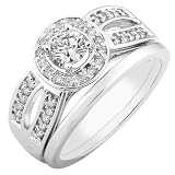 14k White Gold 2/5ct Round Diamond Wedding Set (HI/SI-I1)