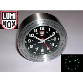 Luminox Watch TRITIUM WORLD TRAVEL ALARM CLOCK Brushed Aluminum by Luminox