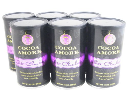 Cocoa Amore White Chocolate Hot Cocoa (Case of 6 - 10oz Canisters)
