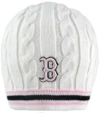Boston Red Sox Chain Ribbed White and Pink Beanie Hat/Cap