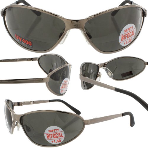 Barcelona Bifocal Safety Glasses ANSI Z87.1+ Smoke Lenses 1.50