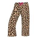 Leopard Spots Novelty Print Brushed flannel cotton low rise flared capri pants,