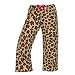 Leopard Spots Novelty Print Brushed flannel cotton low rise flared capri pants, 5 adult sizes