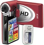 SVP T400-Red 1280x720p True HD Camcorder with 2.4 LCD (AA Rechargeable Set Included)