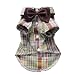 Casual Dog Plaid Shirt Gentle Dog Western Shirt Dog Clothes Dog Shirt + Dog Wedding Bow Free Shipping,Khaki,S