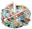ZAD Mosaic Braided Multi-Colored Beaded Cuff Bracelet