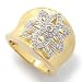 Sterling Silver / 18K Vermeil Champagne & White Diamond Brushed Star Ring