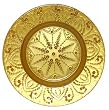Glass Ornate Beaded Design Gold Salad Plate 8.5" D