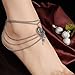 BeOne®Charming Bohemia Chain Tassel Hollow Charm Beach Barefoot Sandal Foot Turquoise Anklet Arm Harness Slave Chain Armlet Bracelet