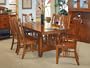 7pc Mission Style Brown Finish w/Solid Oak & Veneer Dining Table & Chairs Set