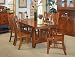 7pc Mission Style Brown Finish w/Solid Oak & Veneer Dining Table & Chairs Set